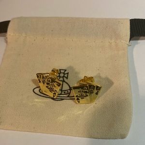 Vivienne Westwood gold cards earrings
